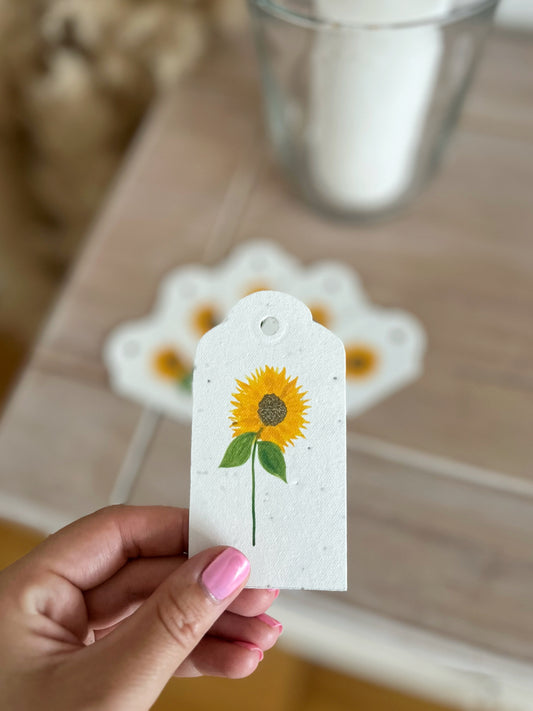 Sunflower - Wildflower Seeded Gift Tags | Pack of 6