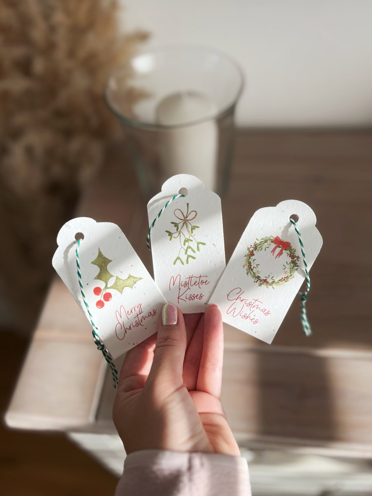 Christmas Gift Tags - Set of 6 Seeded