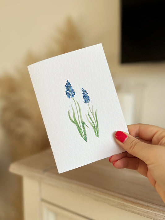 Muscari - Hand Glittered Greeting Card