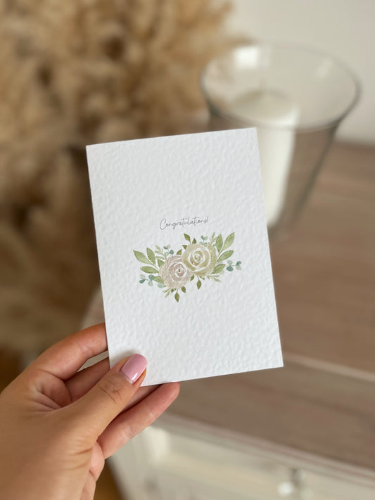 Congratulations Roses - Hand Glittered Greeting Card