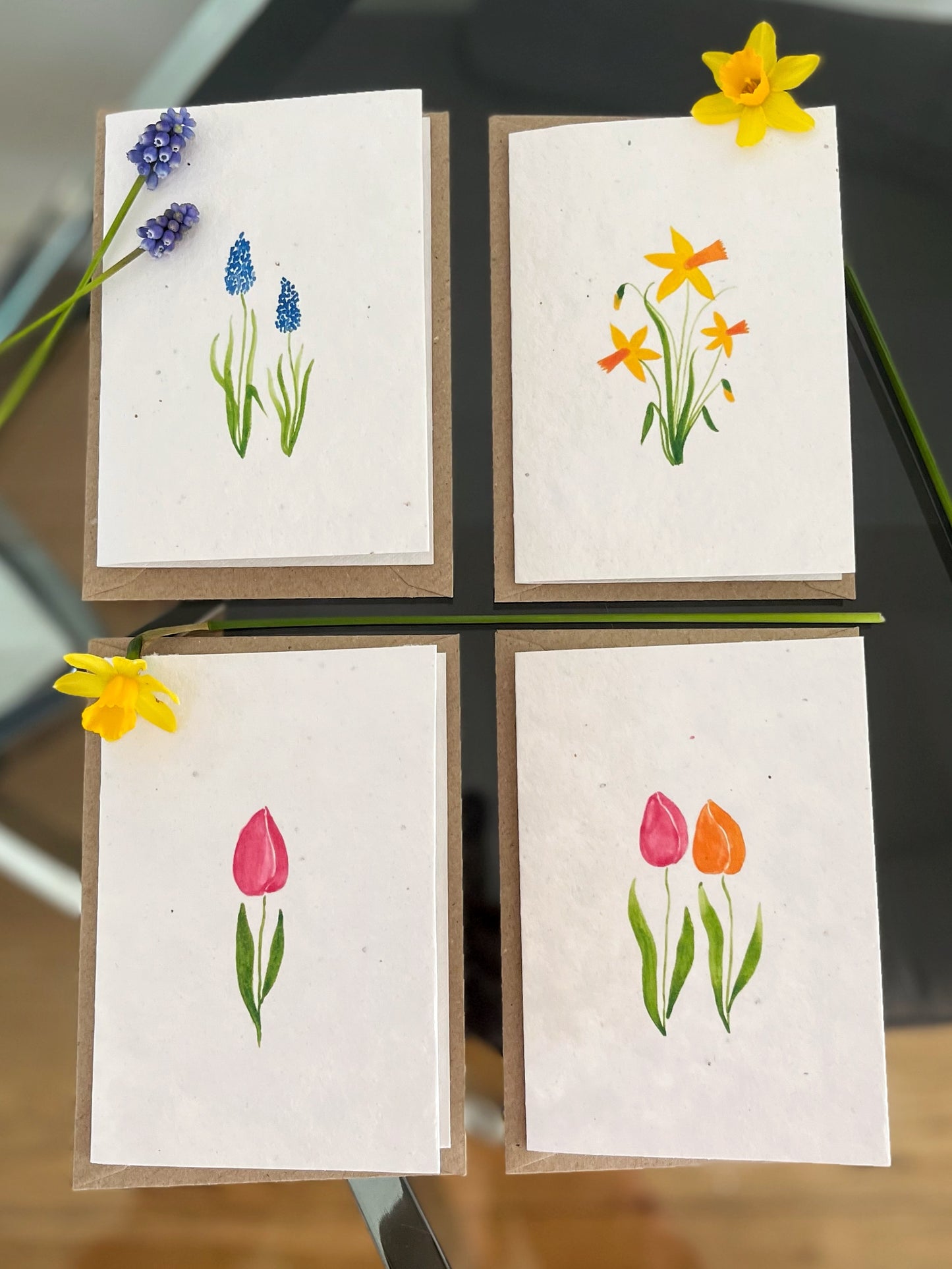 Spring Collection - 4x Wildflower Seeded Greeting Cards