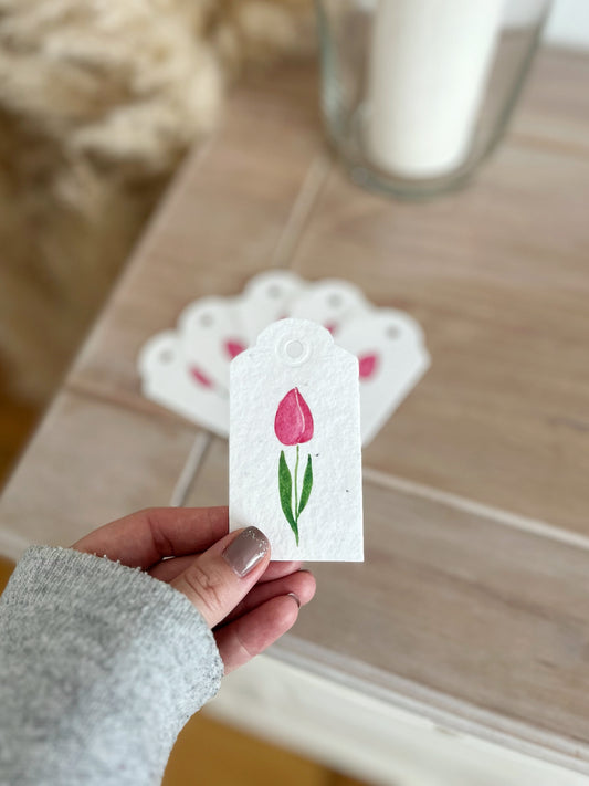 Tulips - Wildflower Seeded Gift Tags | Pack of 6 or 12